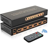 HDMI Switch- REEXBON 4K@60Hz Splitter HDMI- 5 In 1 out HDMI Switcher Conmutador con Soporte Remoto IR HDCP 2.2- UHD- HDR…